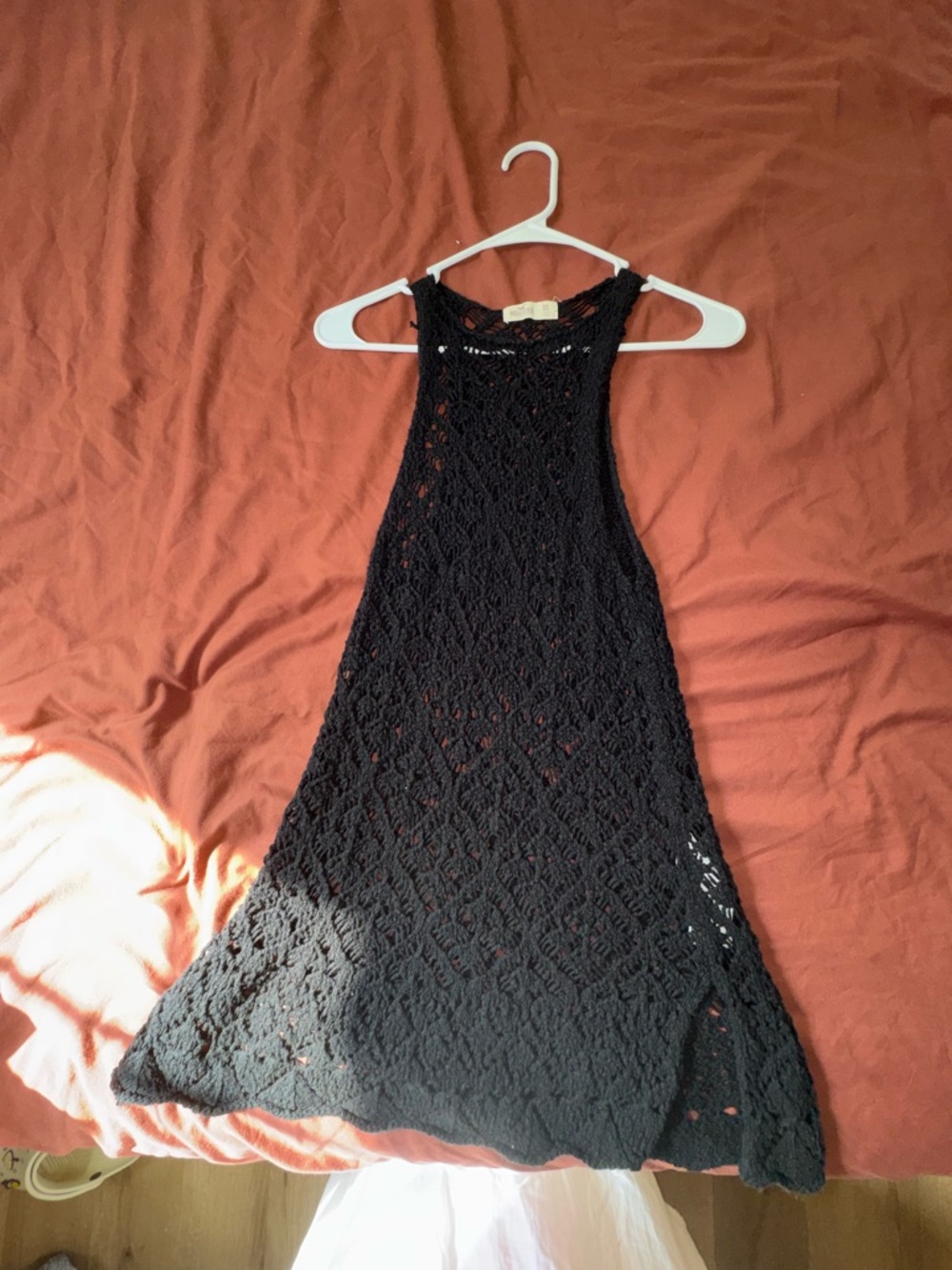 Hollister Black Open-Knit Cover Up Dress